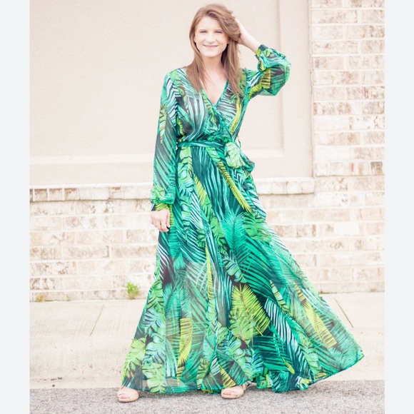 NWT Tropical Green WHY Wrapped Skirt and bodysuit Set XL - Picture 7 of 15